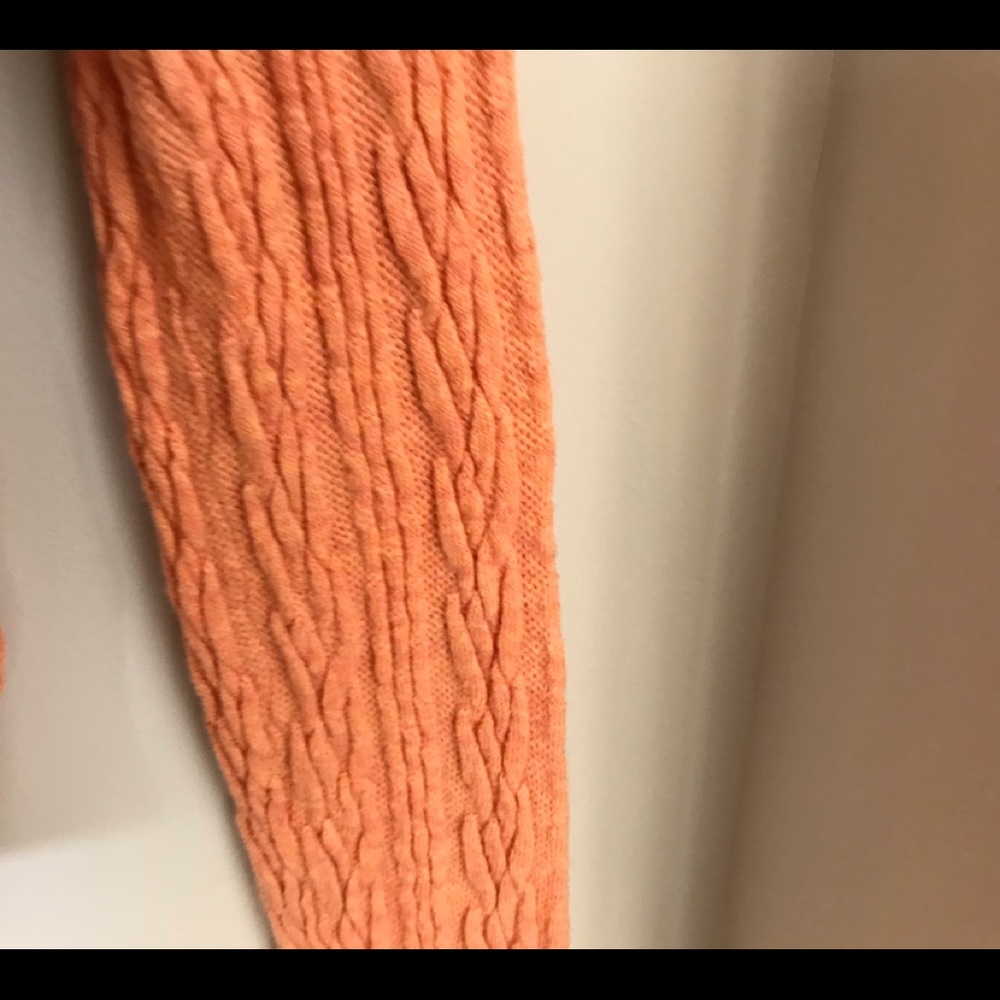 Free People Small Orange Cropped Cable Knit Sweater Sz: L - Picture 4 of 9